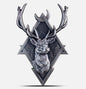 In Stock! 2 oz Korea Antique Geometric Deer Silver Stackable (High Relief)