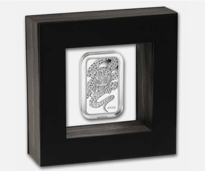 In Stock! 2025 Australia Dragon Bar PROOF 1 oz Silver Coin