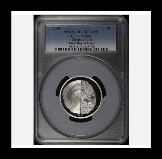 In Stock! 2022 Cook Islands $5 Silver Circles of Life 1 oz PCGS PR-70 DCAM First Day Issue