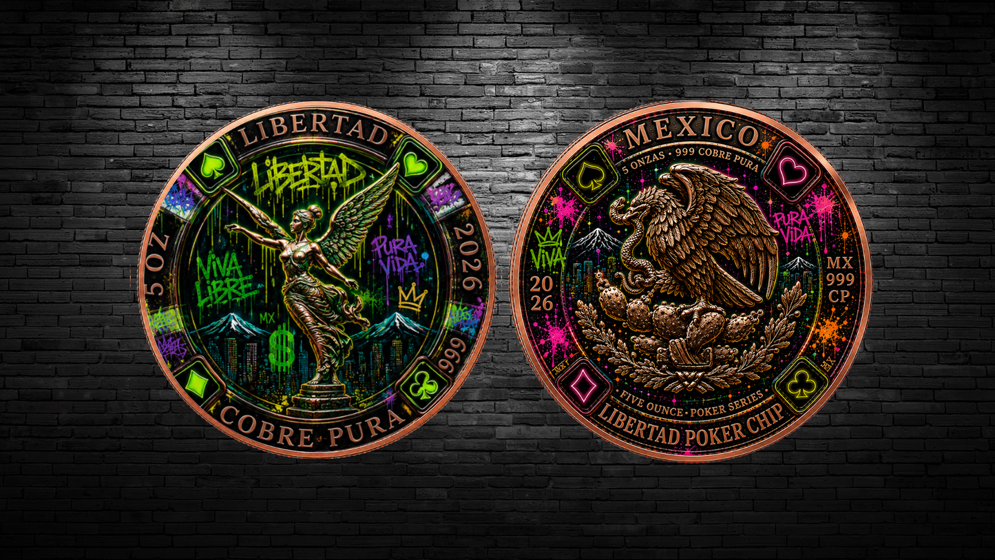 Street Graffiti 5 oz Copper Libertad Poker Chip (6/30)