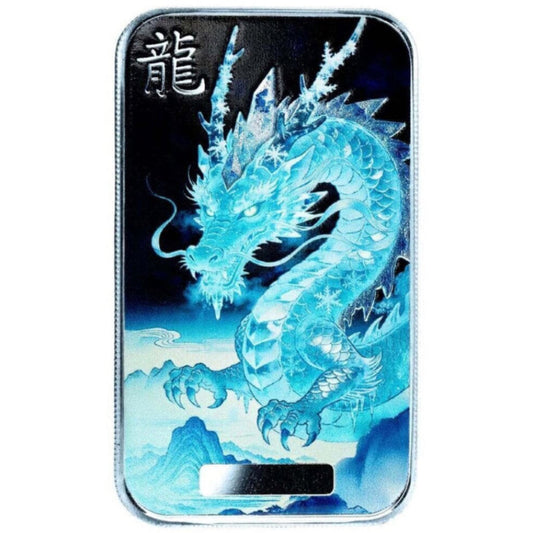 Estimate! 2026 Scottsdale Mint Dragon - Hanshuang Winter Frost Colorized 1 oz Silver Bar (04/16)