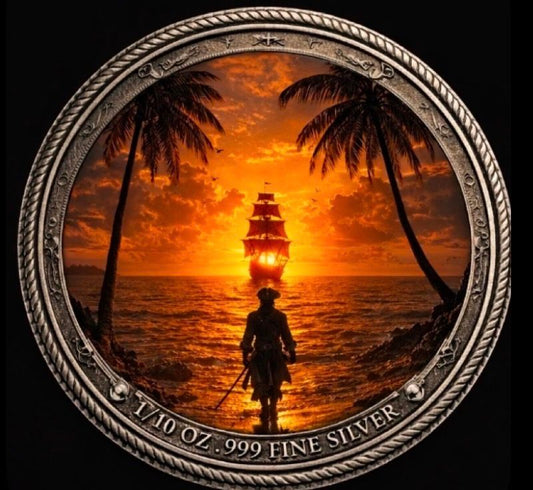 Phantom Fleet - Sunset Watch Colorized 1/10 oz Silver Round (04/17)