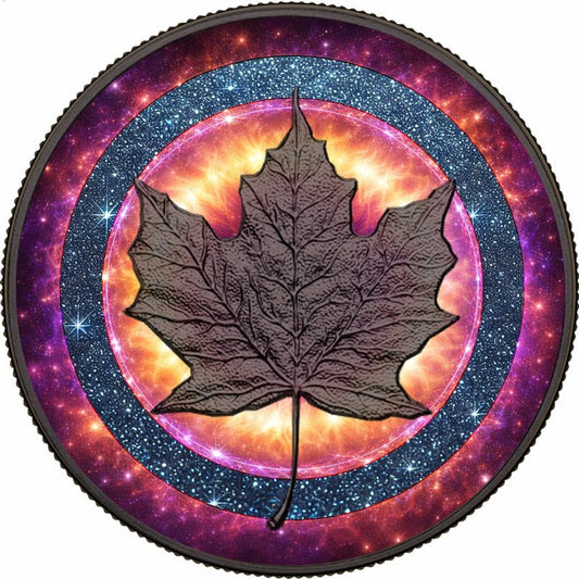 2026 Canada Aura Ring Celestial Maple Diamond Dust & Ruthenium 1 oz Silver Coin (04/22)