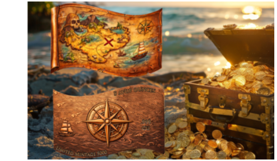 Deal of the week! 5oz Skull Island Treasure Colorized Copper in Shaped Capsule