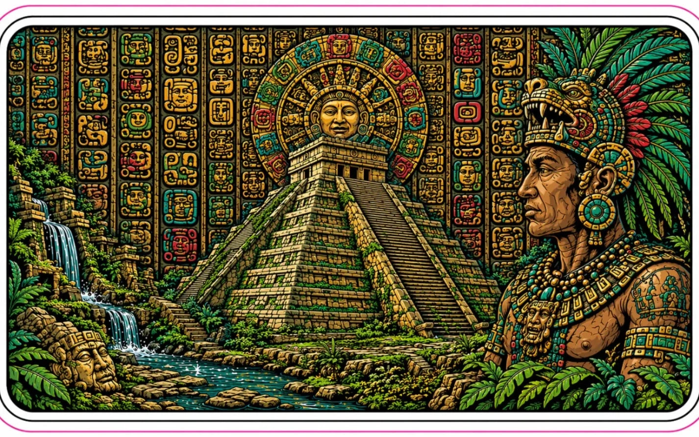 2026 Mayan Temple Antique Colorized Copper 5oz .999 Bar