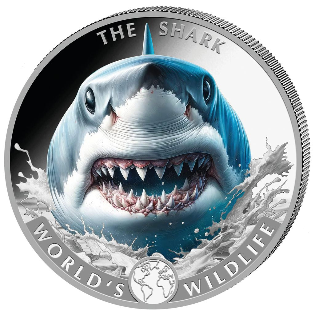 In Stock! 2026 Congo World's Wildlife Shark Colorized 1 oz Silver