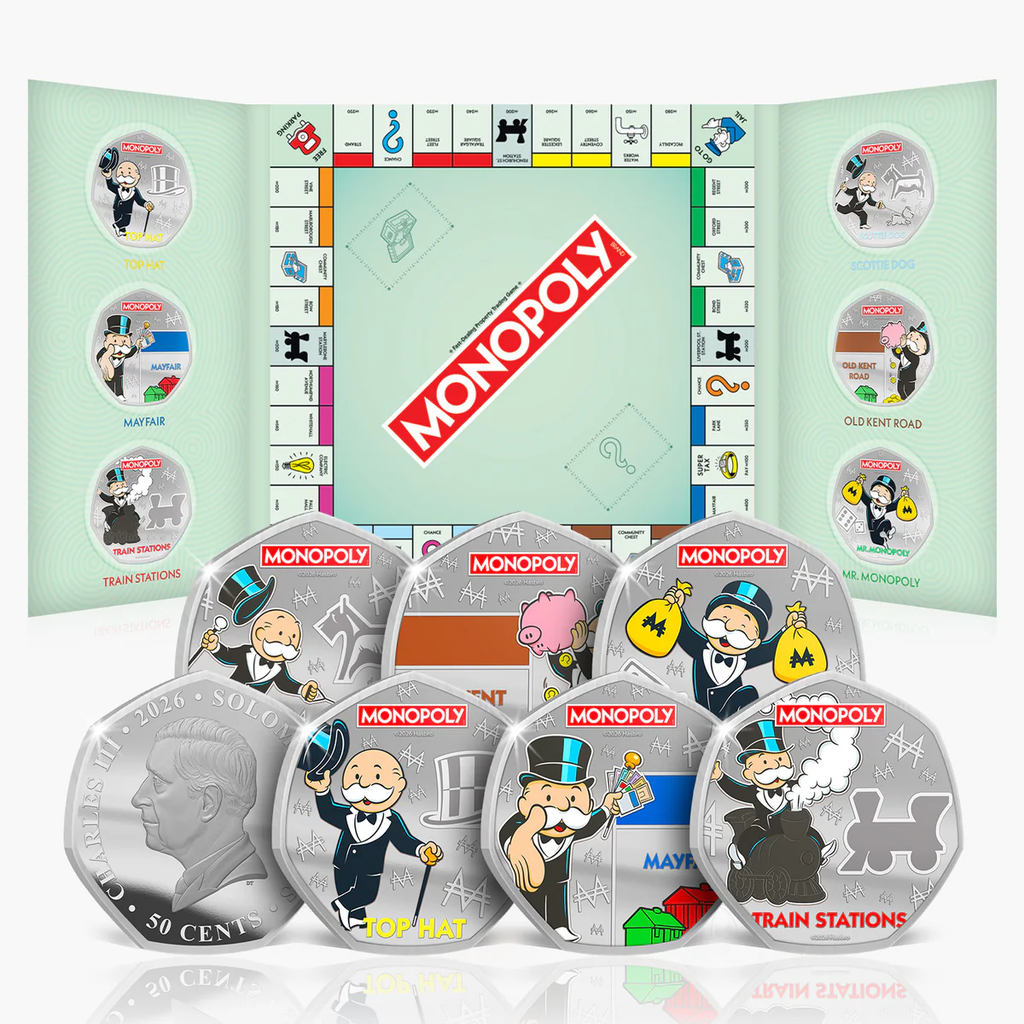 In Stock!New Version! 2026 Solomon Islands Monopoly Legends of the Board 6 x 9g CN Coin Set