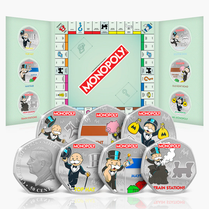 In Stock!New Version! 2026 Solomon Islands Monopoly Legends of the Board 6 x 9g CN Coin Set