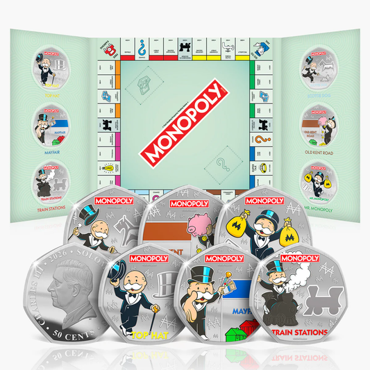 In Stock!New Version! 2026 Solomon Islands Monopoly Legends of the Board 6 x 9g CN Coin Set