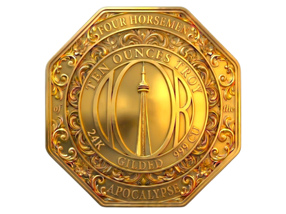 New Series! Toromint Four Horsemen of the Apocalypse - Famine Gold Gilt 10 oz Copper Medal (4/22)