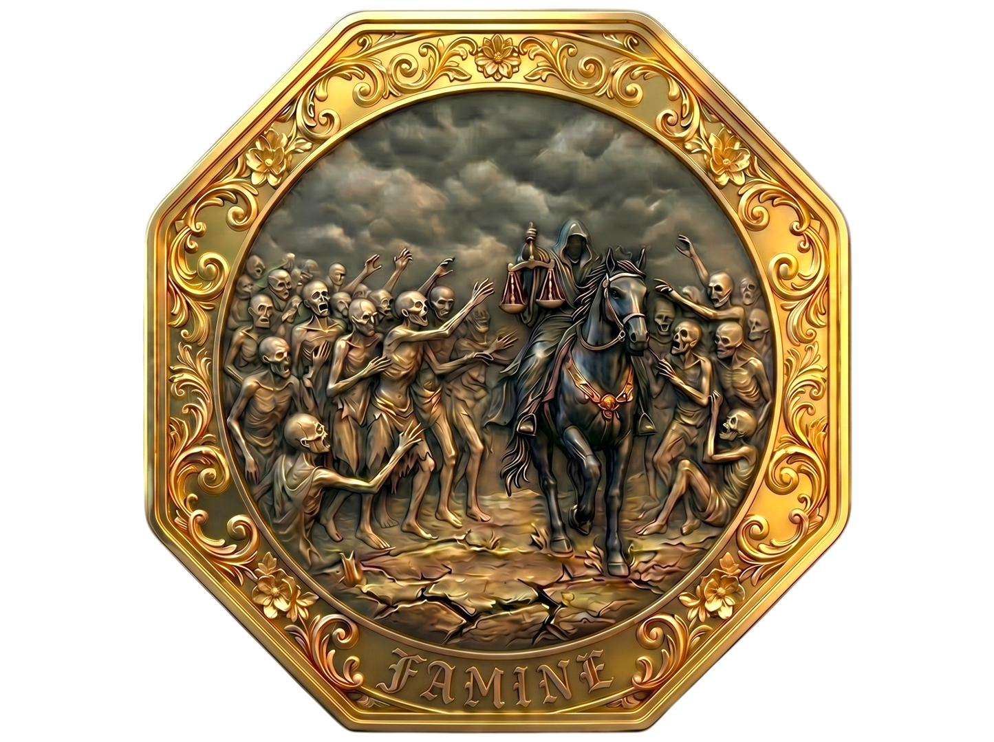 New Series! Toromint Four Horsemen of the Apocalypse - Famine Gold Gilt 10 oz Copper Medal (4/22)