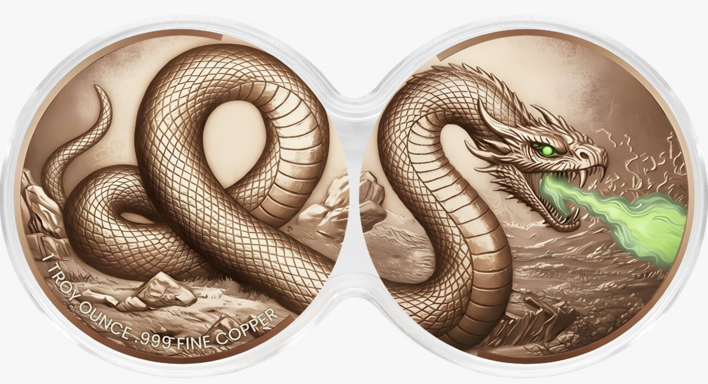 Viper's Venom Glow-in-the-Dark 2 x 1 oz Copper Medal Set in DuoStack Capsule (04/22)