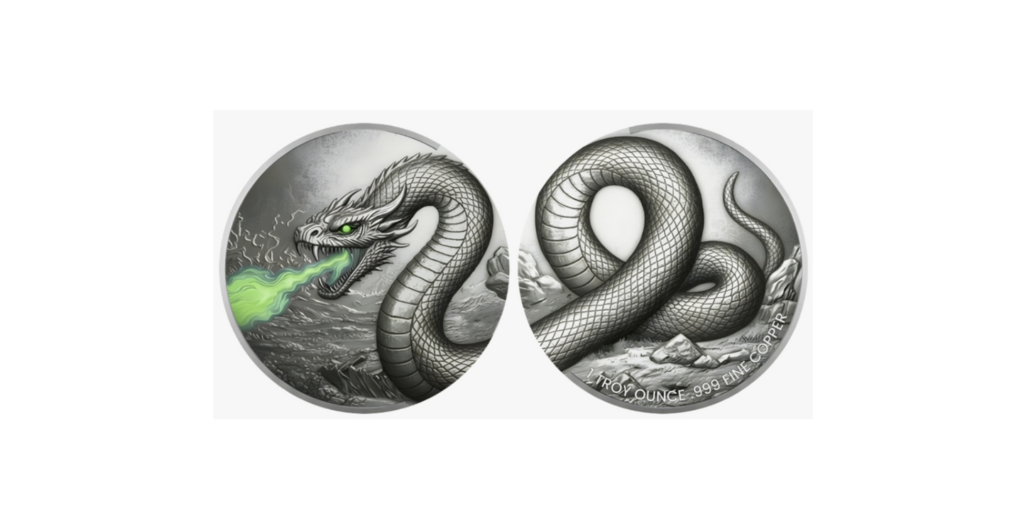 Viper's Venom Glow-in-the-Dark 2 x 1 oz Copper Medal Set in DuoStack Capsule (04/22)