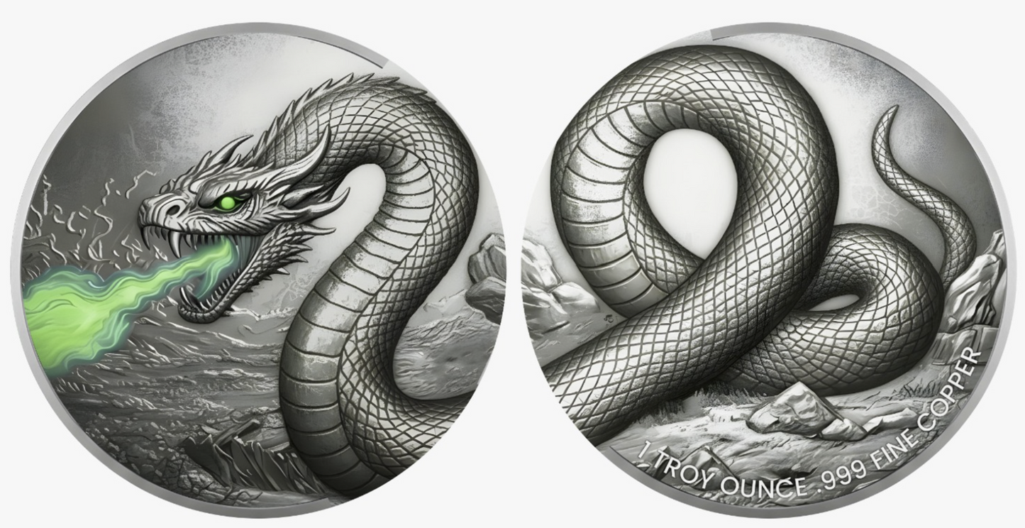 Viper's Venom Glow-in-the-Dark 2 x 1 oz Copper Medal Set in DuoStack Capsule (04/22)