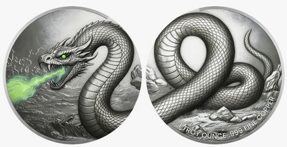 Viper's Venom Glow-in-the-Dark 2 x 1 oz Copper Medal Set in DuoStack Capsule (04/22)