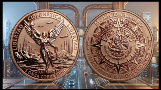 XVI Mint Libertad Cibernetica 5 oz Copper Ultra High Relief Reverse Proof -Like Medal (1000 Mintage)