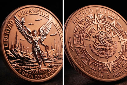 XVI Mint Libertad Cibernetica 5 oz Copper Ultra High Relief Reverse Proof -Like Medal (1000 Mintage)