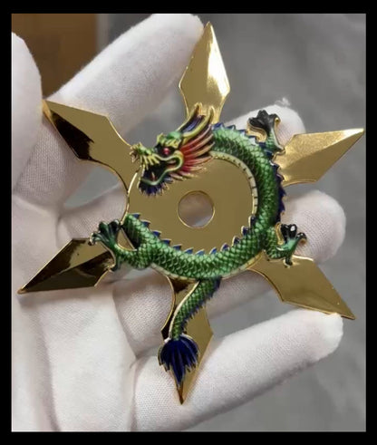 2 oz Copper NINJA STAR DRAGON WITH BOX