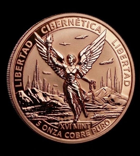 XVI Mint Libertad Cibernetica 5 oz Copper Ultra High Relief Reverse Proof -Like Medal (1000 Mintage)
