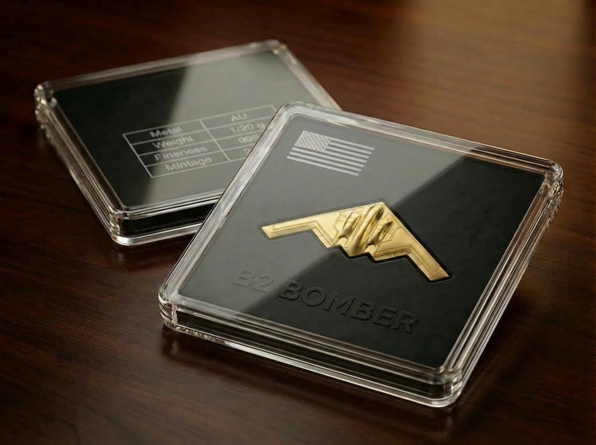 B2 Bomber Jet Shaped 1/20g Gold Medal. Toromint (04/22)