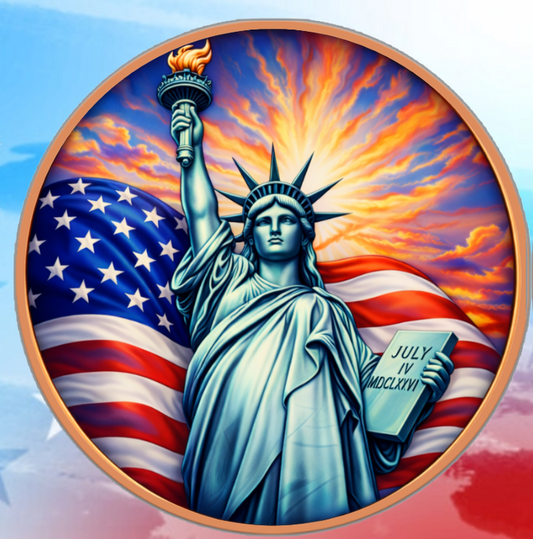 Sunset Liberty Colorized 1 oz Copper Round (04/22)