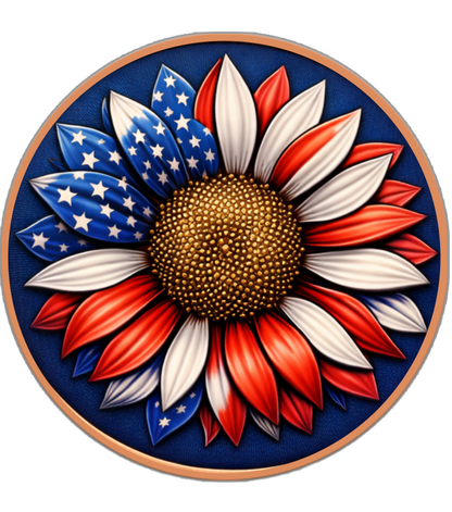 Freedom Flower Colorized 5 oz Copper Round (04/22)
