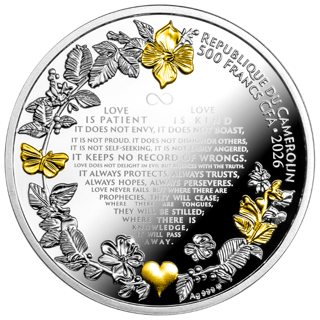 2026 Cameroon Wedding Doves 17.5g Silver Coin (04/22)
