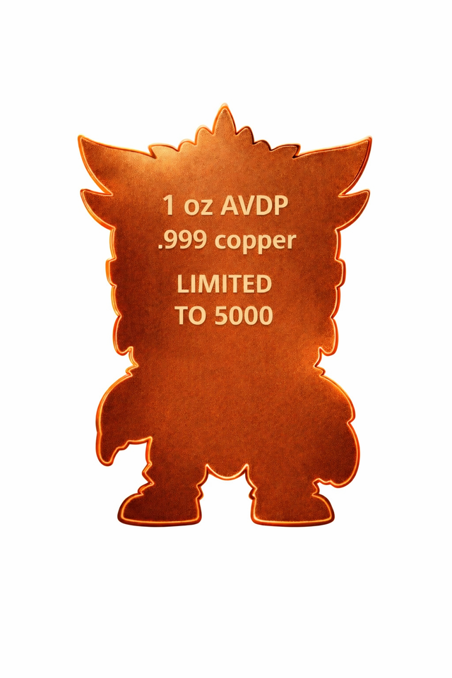 Aztecito Warrior Shaped Colorized 1 oz Copper Medal (04/23)