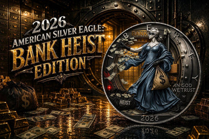 Estimate: 2026 U.S. Eagle Bank Heist Edition 1 oz Silver Coin (04/21)