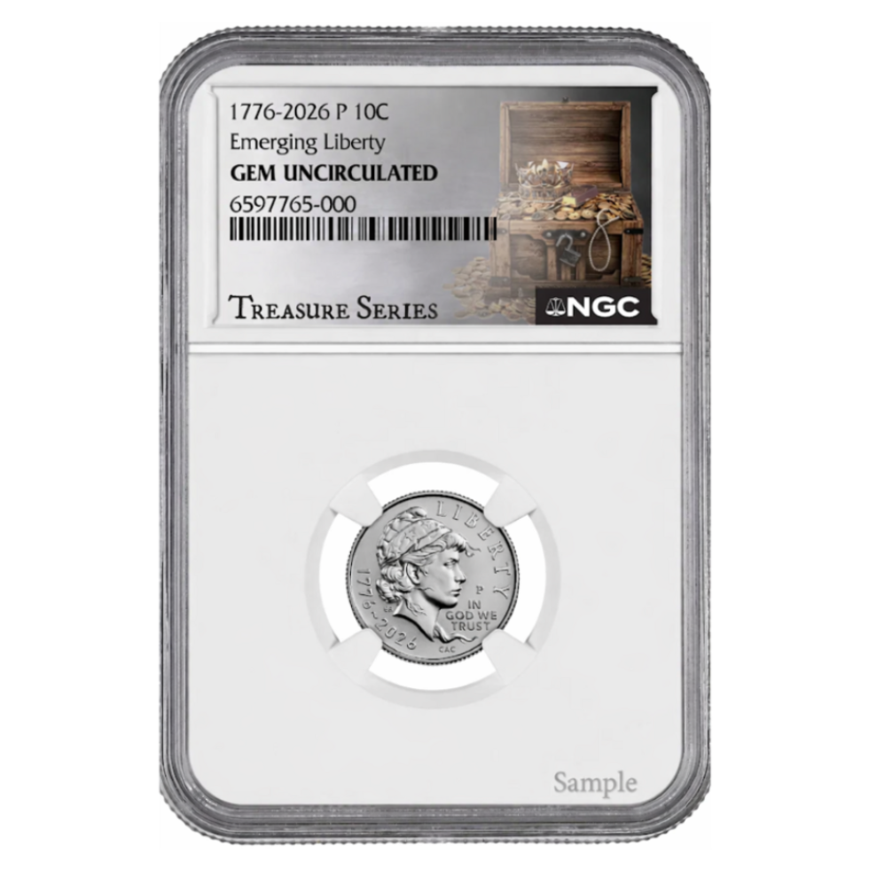2026-P U.S. Emerging Liberty Dime 10 Cents Coin NGC GEM UNC Treasure Series (04/22)