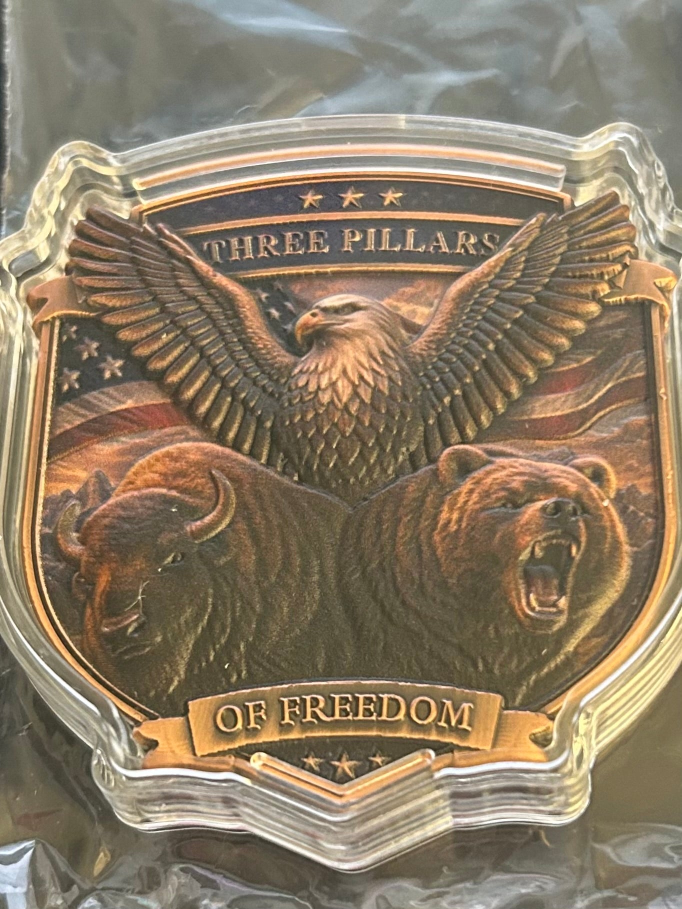 In Stock! 2026 Three Pillars 250 Years of American Independence 5oz AVDP .999 Copper