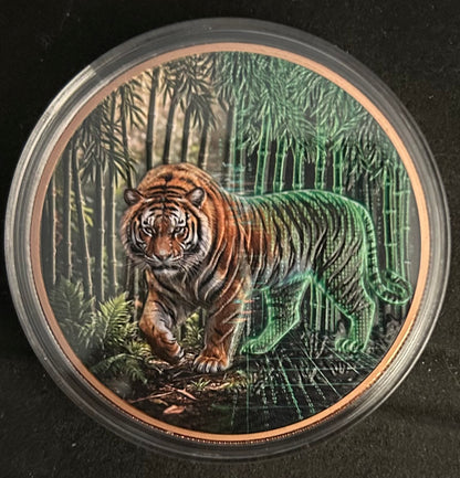 In Stock! 2025 Nature Tiger Hi Relief Proof and Enhanced Finish 5oz .999 Fine Copper