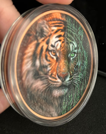 In Stock! 2025 Nature Tiger Hi Relief Proof and Enhanced Finish 5oz .999 Fine Copper