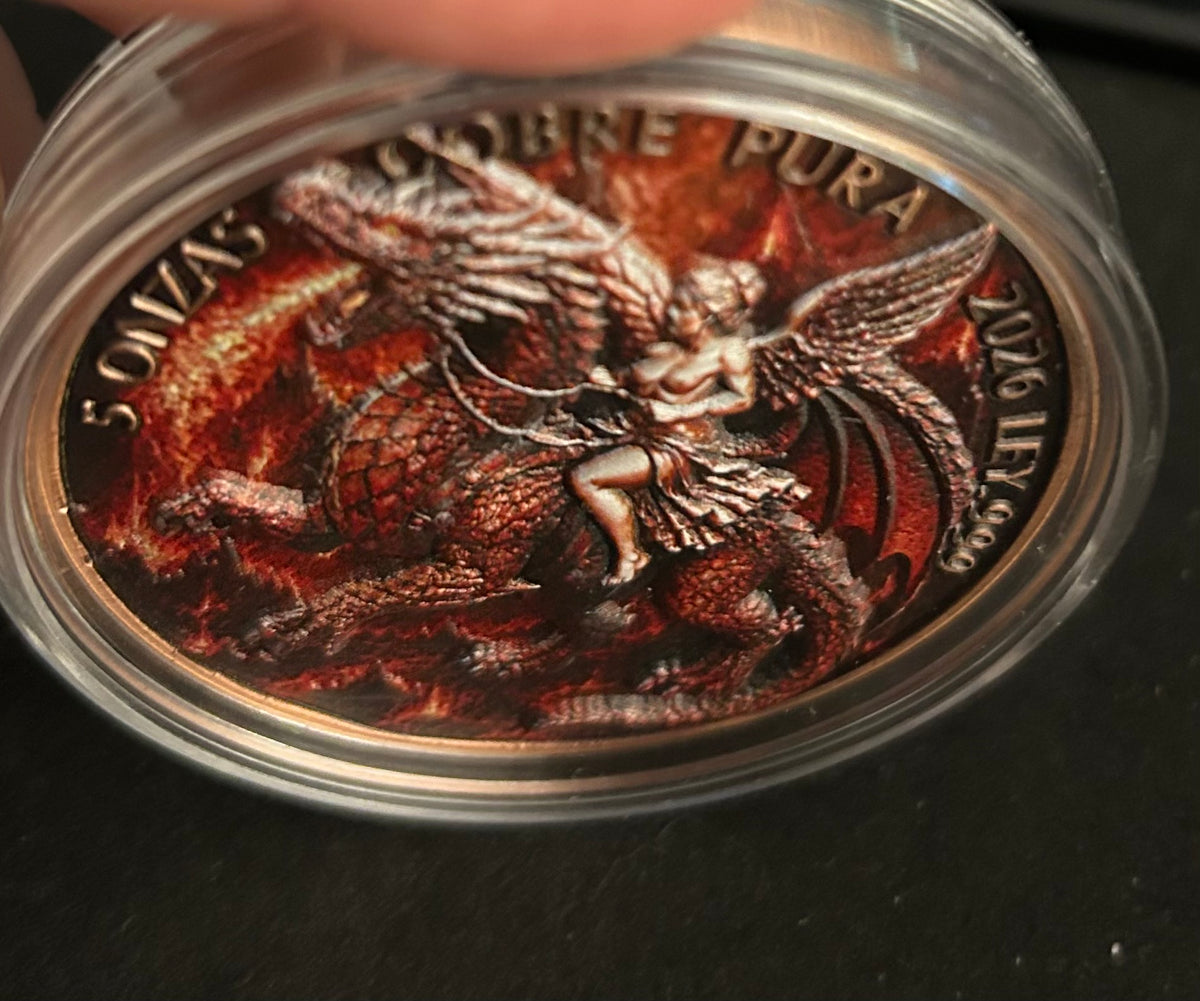 In Stock! Premium Ice Dragon Libertad Tribute 5 oz Copper