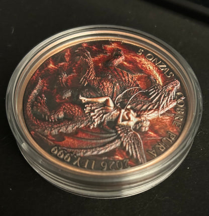 In Stock! Premium Ice Dragon Libertad Tribute 5 oz Copper