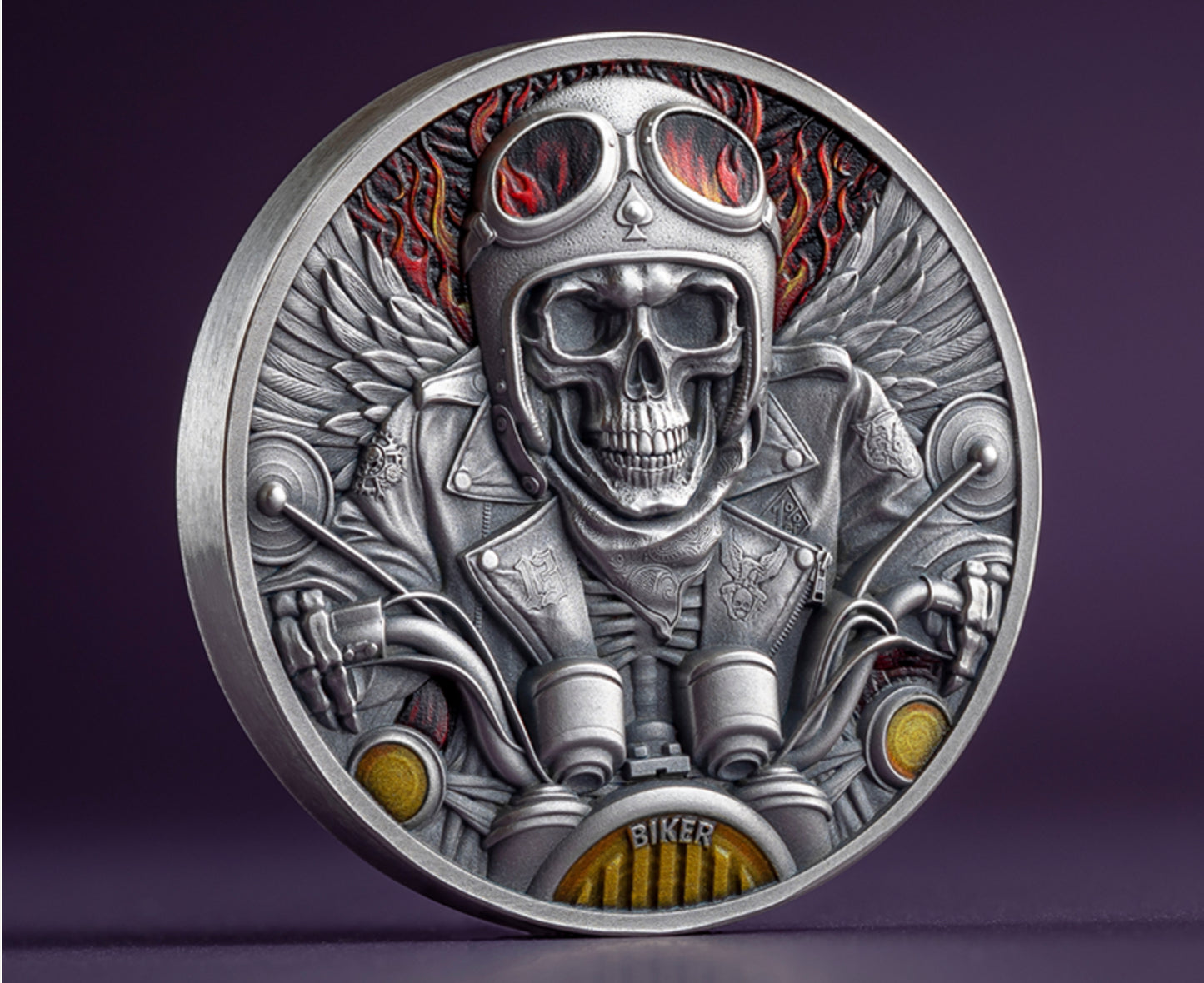 2024 Ghana Memento Mori Biker 1 oz Silver Coin (07/26)