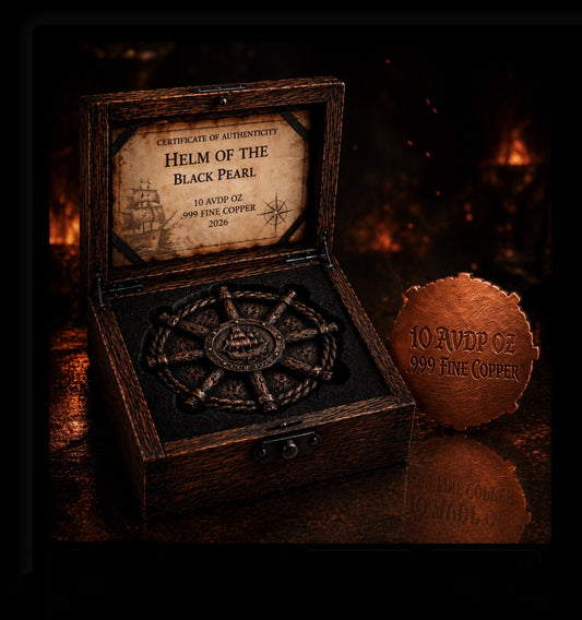 Helm of the Black Pearl 10 AVDP OZ .999 Fine Copper Pirate Collectible with Display Box