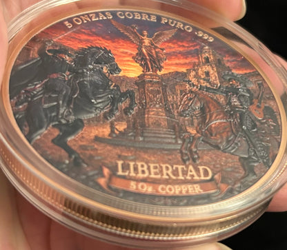 In Stock! See the back! Mexico Libertad Mark of the Mariachi 5 oz Copper Medal