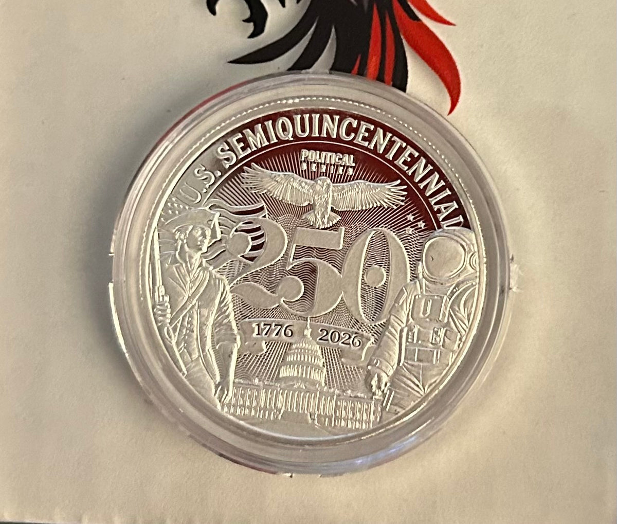 250th Anniversary of the USA Semi-quincentennial 2 oz Silver w/Display