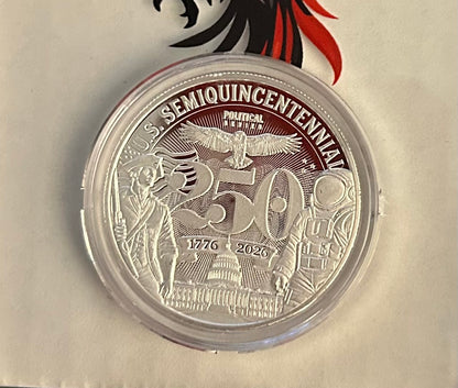 250th Anniversary of the USA Semi-quincentennial 2 oz Silver w/Display