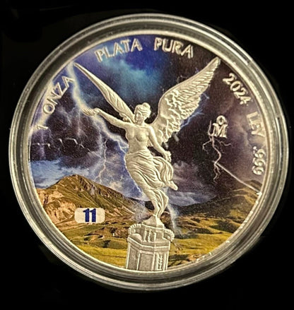 In Stock! Mexico 2024 Storm 1 oz Colorized Silver Art Coin
