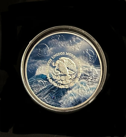 In Stock! Mexico 2024 Storm 1 oz Colorized Silver Art Coin