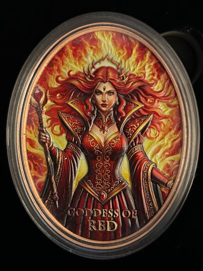 In Stock! 100 Gram Goddess Series - Goddess of Red Colorized Copper in Display Box