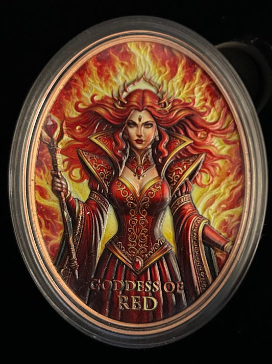 In Stock! 100 Gram Goddess Series - Goddess of Red Colorized Copper in Display Box