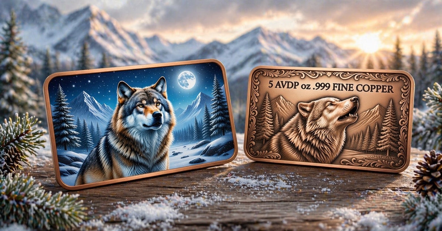 5oz Copper WOLF WITH CAPSULE