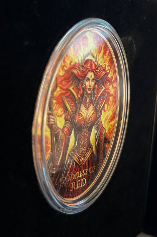 In Stock! 100 Gram Goddess Series - Goddess of Red Colorized Copper in Display Box