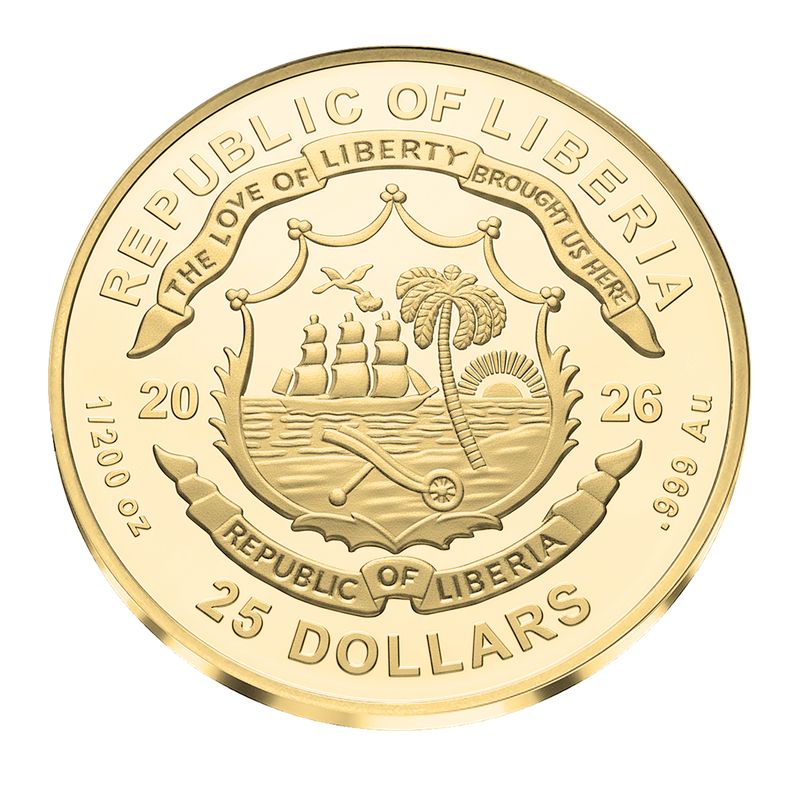 In Stock! 2026 Liberia American Eagle 40 Years 1/200 oz Gold Coin