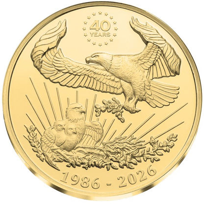 In Stock! 2026 Liberia American Eagle 40 Years 1/200 oz Gold Coin