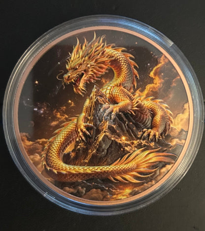In Stock! 2026 Golden Dragon Colorized 5oz .999 Fine Copper