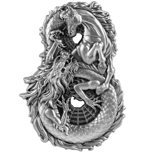 2026 Samoa Figure 8 Dragon & Horse 3 oz Silver Coin (05/05)